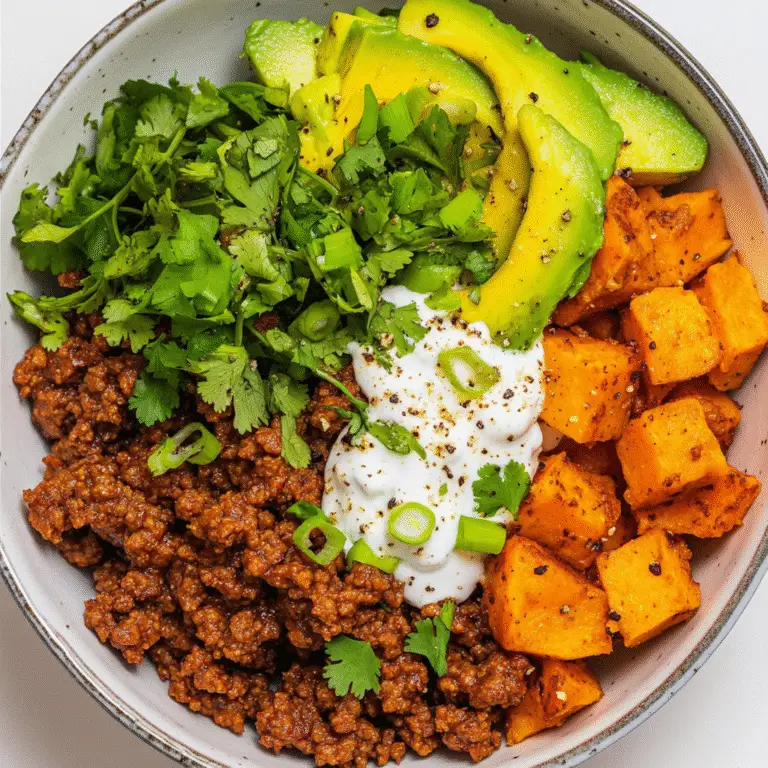 The Ultimate Ground Beef Protein Bowl (50g+ Protein, Meal Prep Friendly) 2 ground beef protein bowl