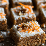 Moist carrot cake protein powder slice with frosting