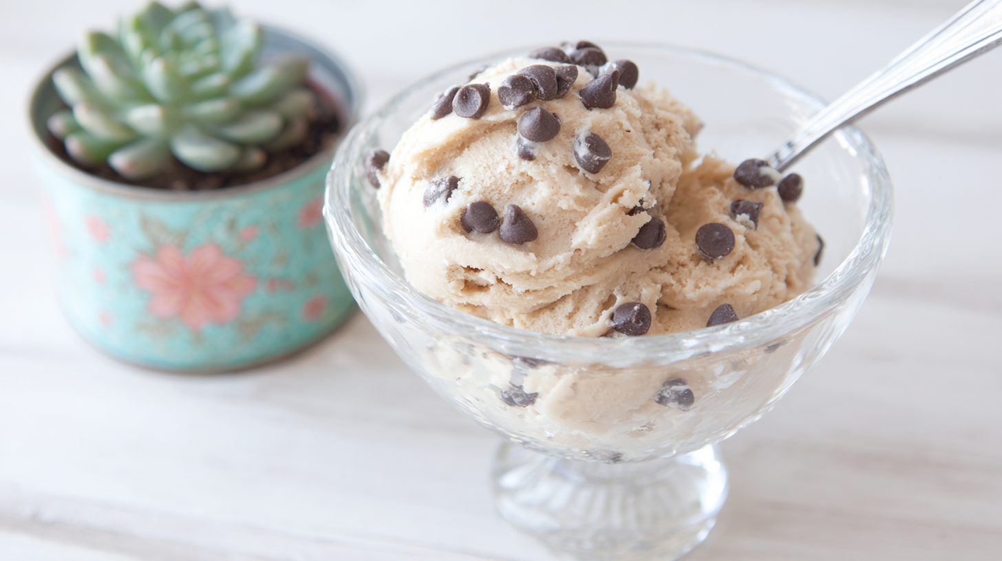 Greek yogurt cookie dough with chocolate chips