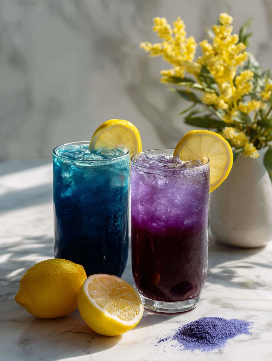 Blue spirulina drink vs butterfly pea flower drink