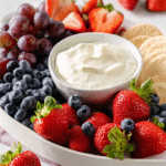 Vegan fruit dip with fresh fruit