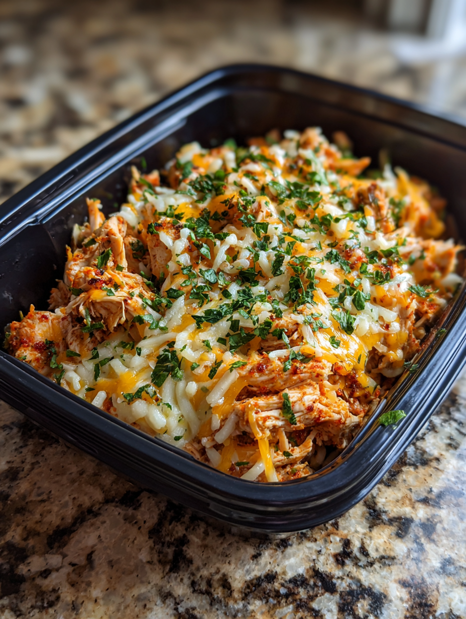 Cheesy shredded chicken empanada filling for keto meal prep
