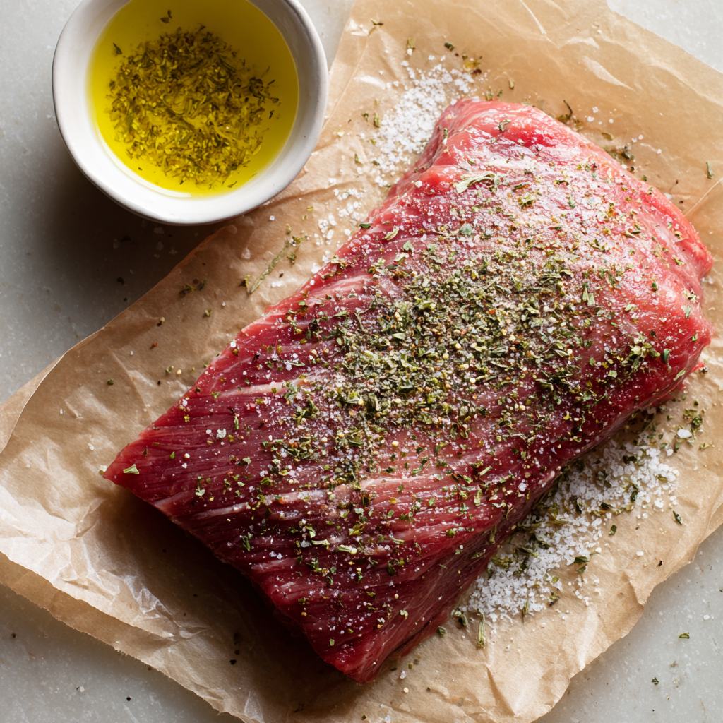 Ingredients for sous vide flank steak