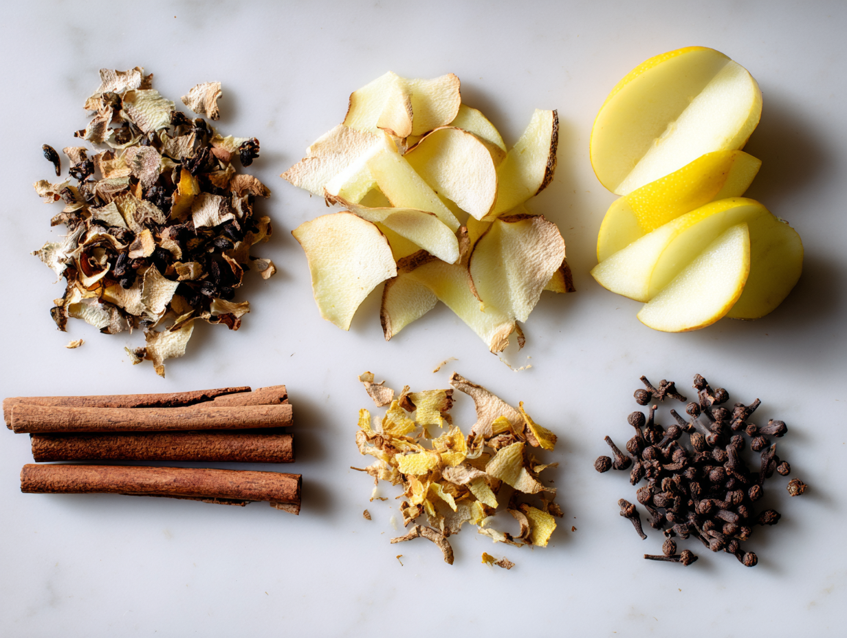 ingredients for apple peel tea