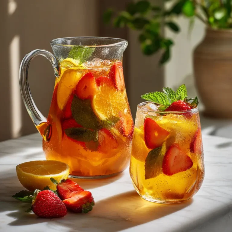 The Complete Guide to Yerba Mate: From Ancient Ritual to Modern Wellness 28 Fruity iced yerba mate infused with citrus, strawberries, and mint served over ice