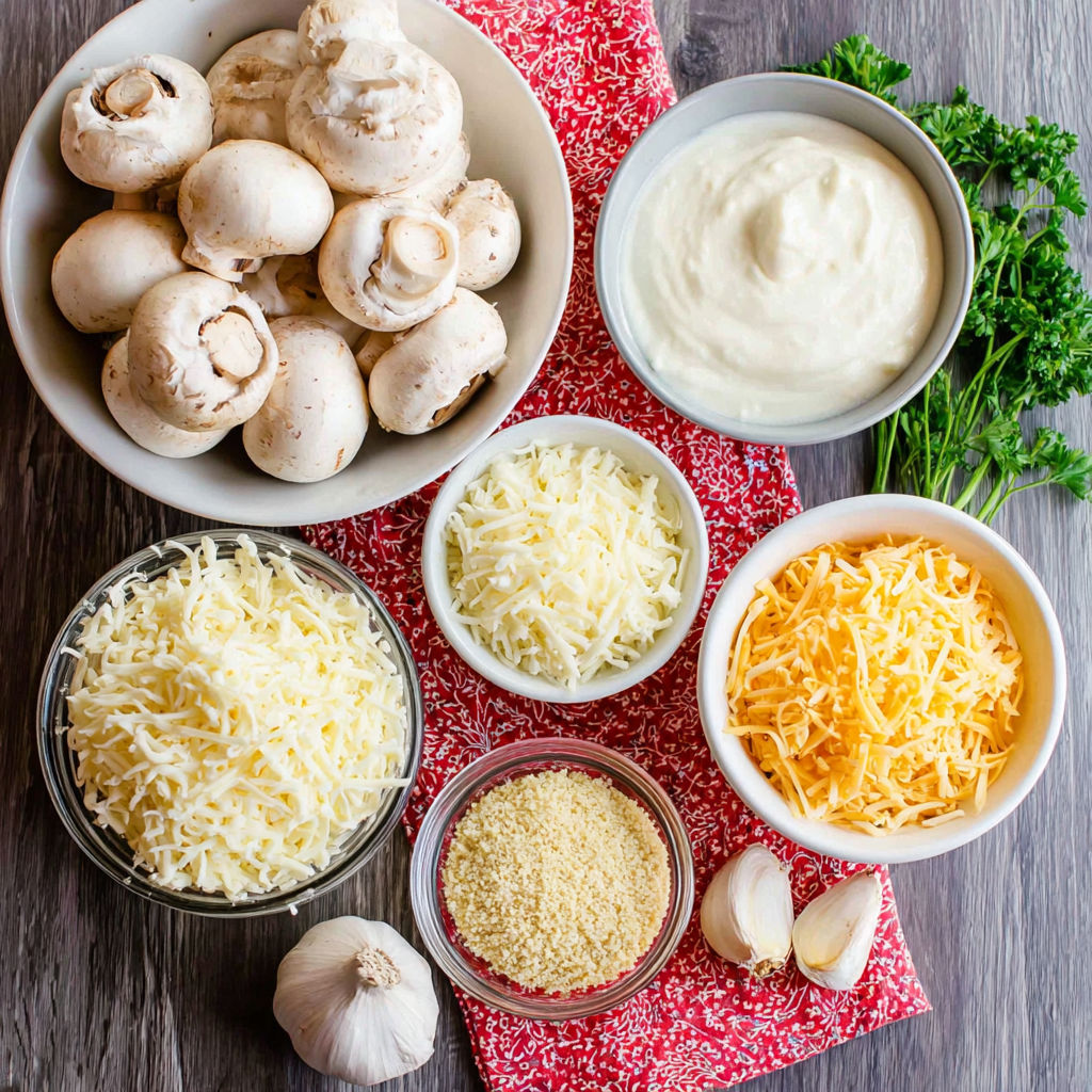 Ingredients for Gluten-Free Longhorn Stuffed Mushrooms