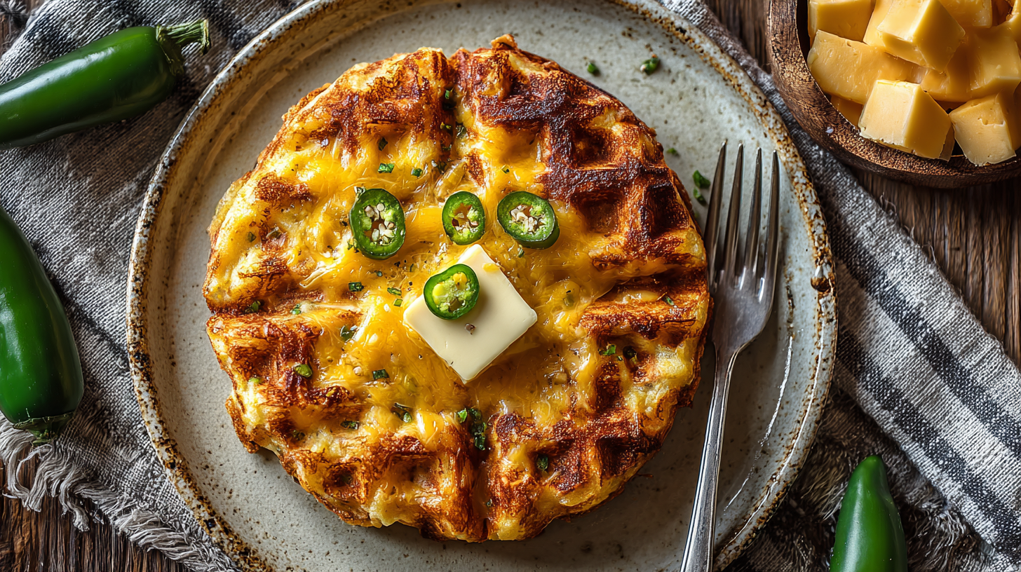 Jalapeño Cheddar Chaffle crispy low-carb keto recipe