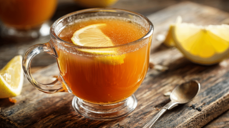Costa Rican Tea: 2 Authentic Recipes for Weight Loss & Wellness 6 Traditional Agua Dulce con Té served in a glass mug with a cinnamon stick.