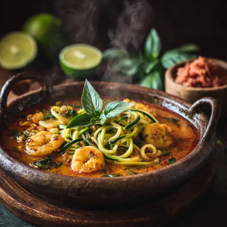 keto curry with shrimp paste and zoodles