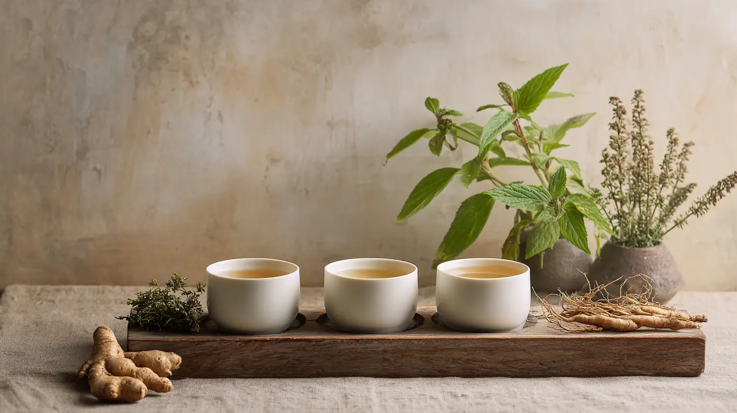 korean retinol tea in traditional cups