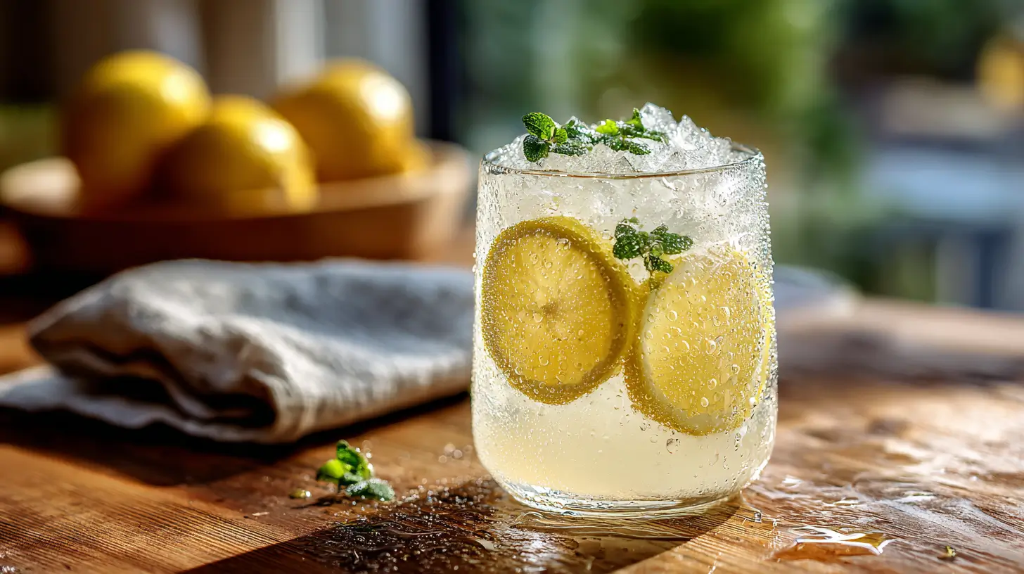 efreshing blood sugar lemonade with lemons and mint