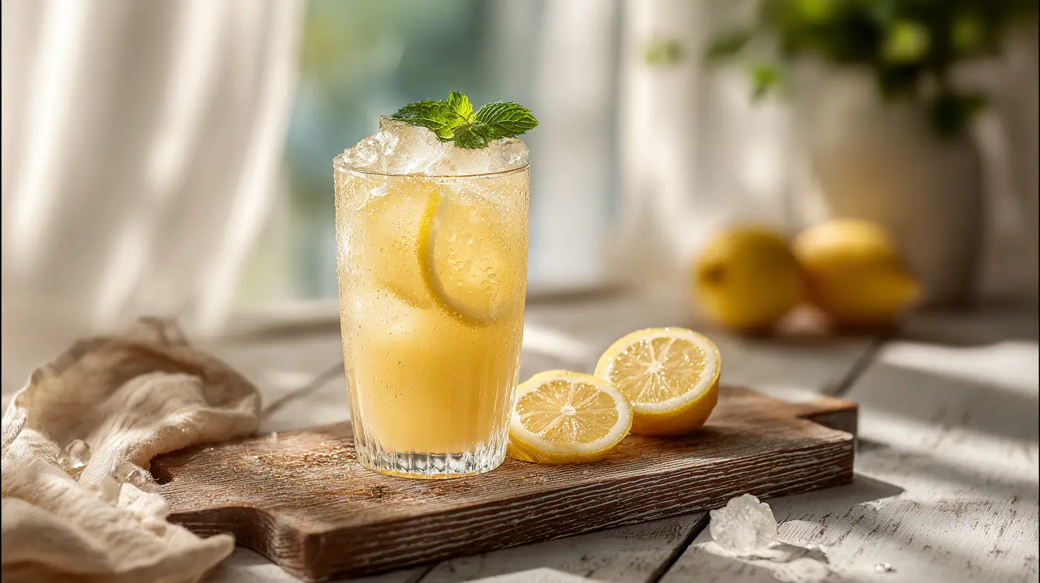 chilled gelatin drink for weight loss served on wooden tray